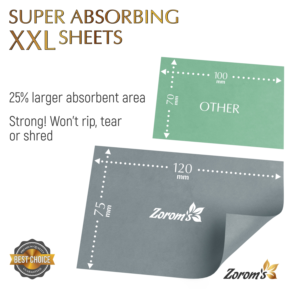Super absorbent blotting paper 3 pack 300 XXL sheets 100 natural