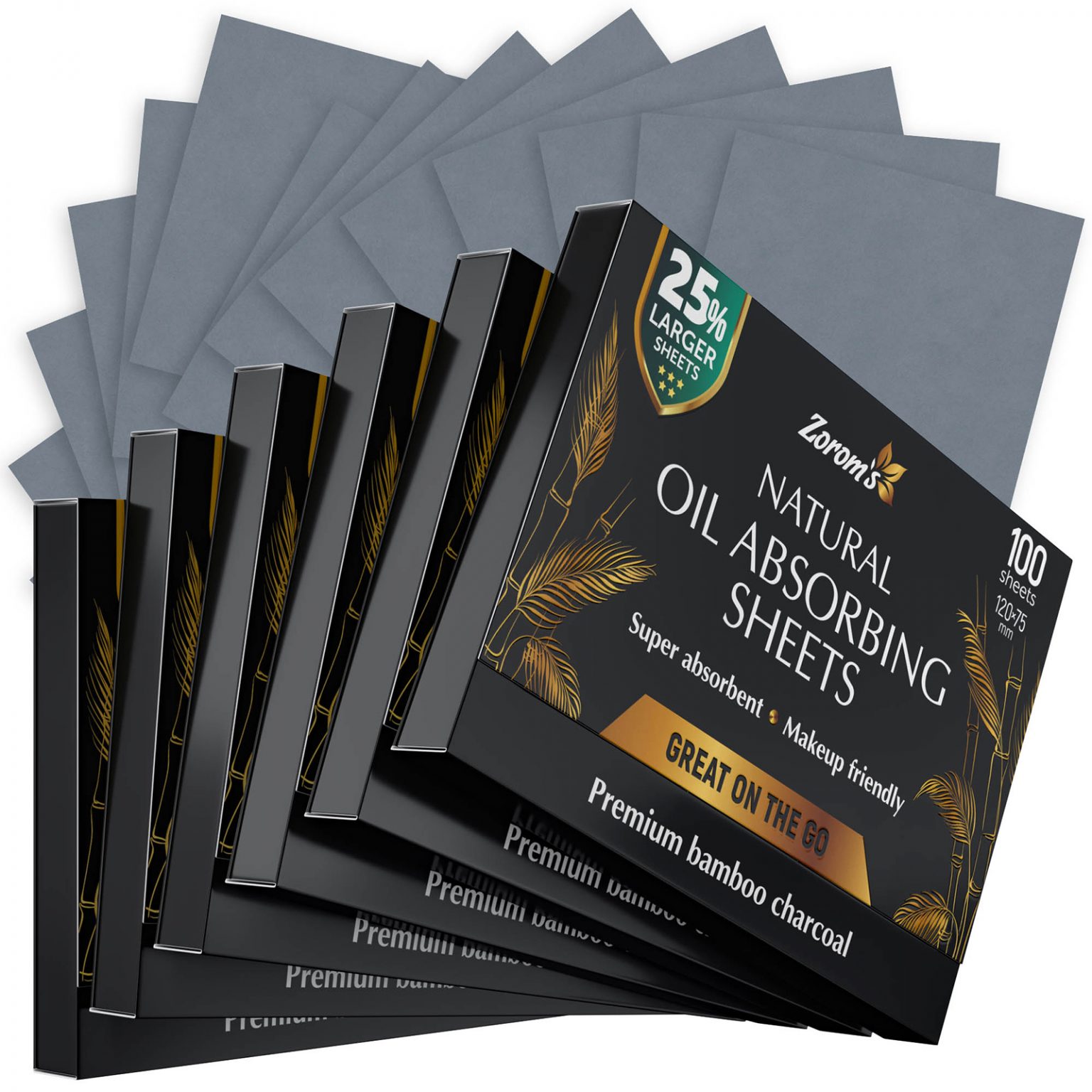 Natural Blotting Paper for Oily Skin with Bamboo Charcoal 25 Larger